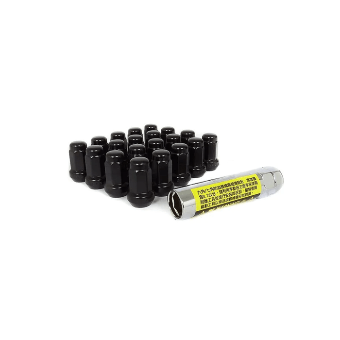 D1 Spec wielmoeren 37mm zwart staal M12x1.5 closed end (conisch) | D1-LN-37-1.5-BLK | A4H-TECH / ALL4HONDA.COM