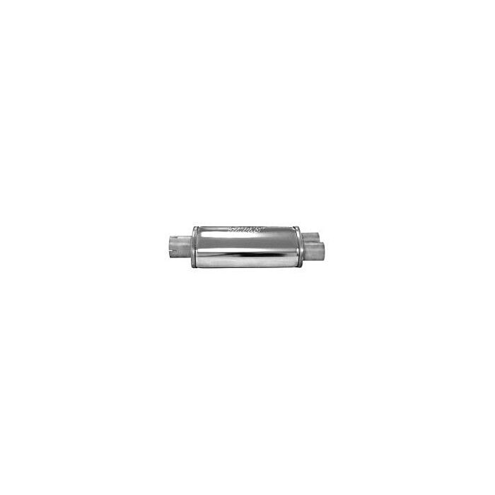 Simons stainless steel muffler Split oval 2.5'' (universal) | U346351R | A4H-TECH.COM