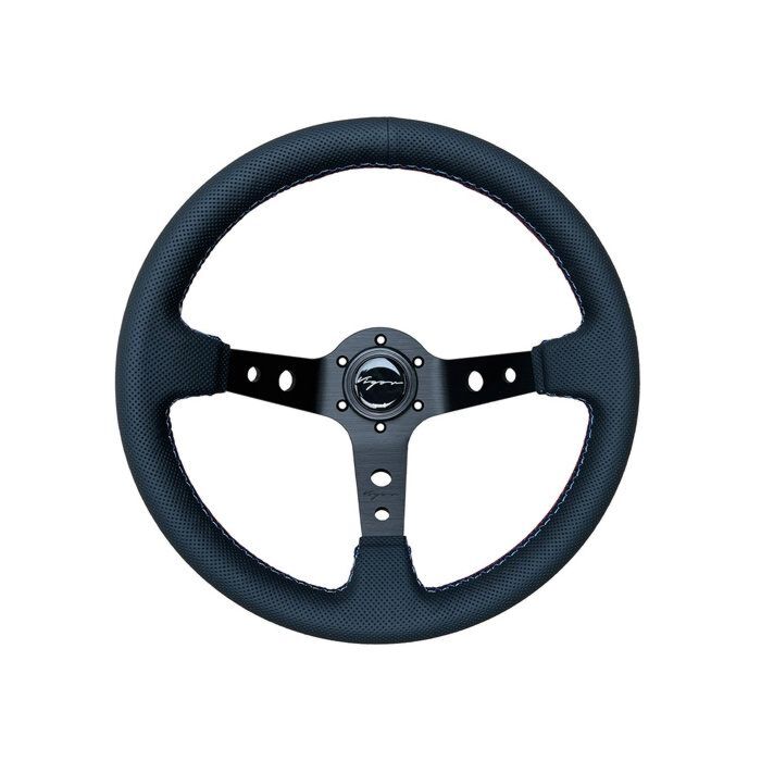 Vigor Speedway (350mm) steering wheel perforated leather 90mm deep colourful stitch (universal) | VG-79711 | A4H-TECH / ALL4HONDA.COM

