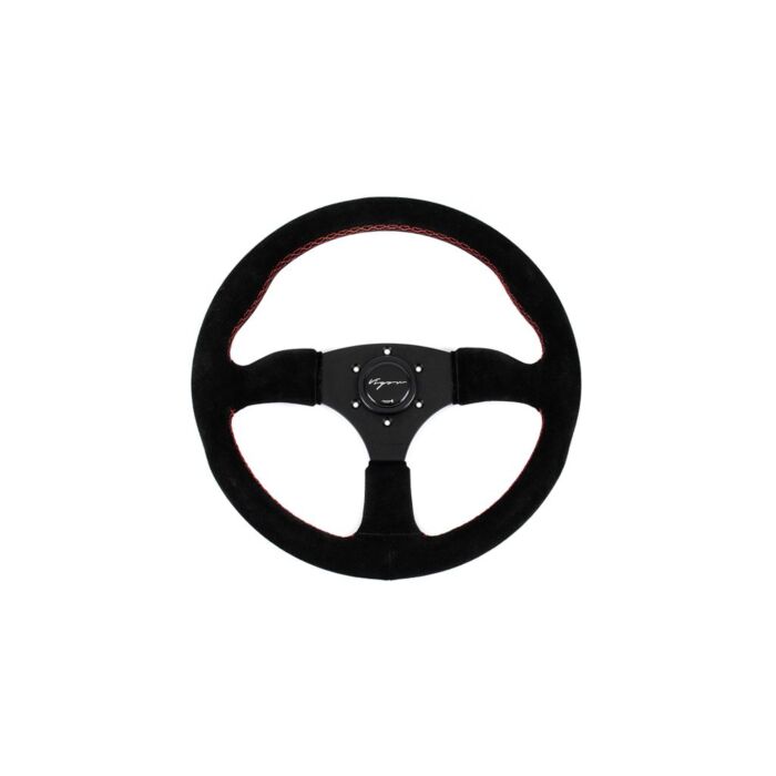 Vigor Spa (350MM) steering wheel suede 50mm deep red stitch (universal) | VG-67137 | A4H-TECH.COM