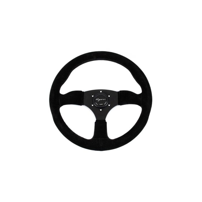 Vigor Spa (350MM) steering wheel suede 50mm deep black stitch (universal) | VG-67136 | A4H-TECH.COM