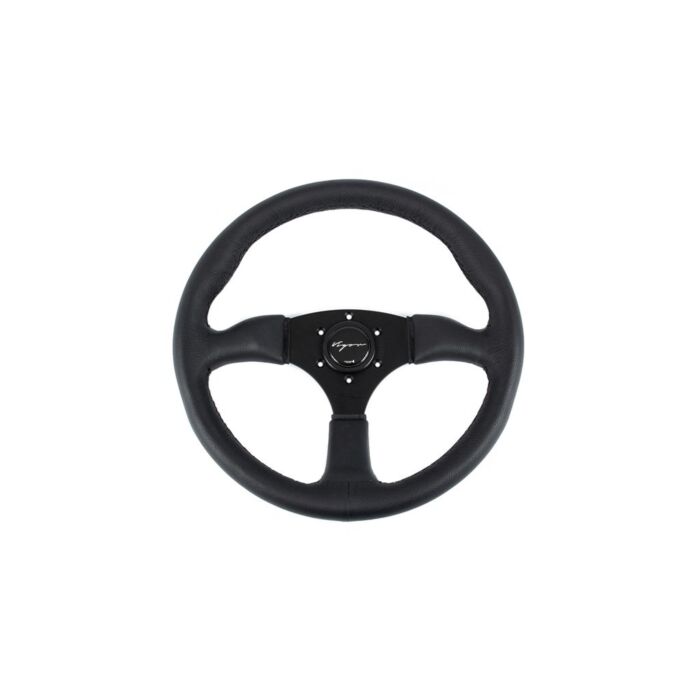 Vigor Spa (350MM) steering wheel leather 50mm deep black stitch (universal) | VG-67135 | A4H-TECH.COM
