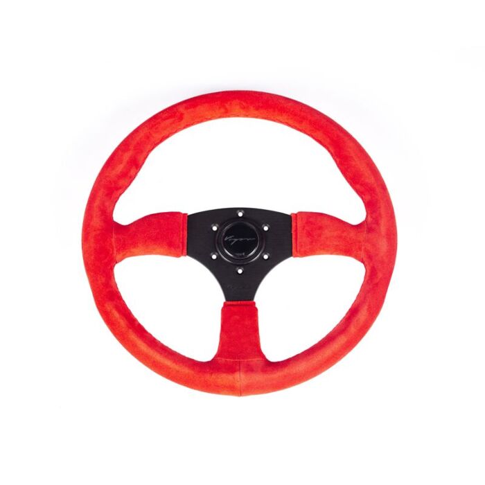 Vigor Spa (350MM) steering wheel red suede 50mm deep red stitch (universal) | VG-69400 | A4H-TECH.COM