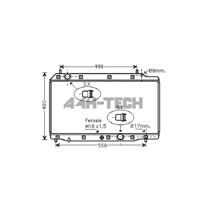 Ashuki Radiateur (MT) (Honda CR-V 02-07) | H551-22 | A4H-TECH / ALL4HONDA.COM main product photo