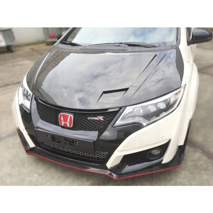 Aeroworks carbon hood JC style (Civic 2015+ Type R) | 12HDCV5DJCP-010FC | A4H-TECH.COM