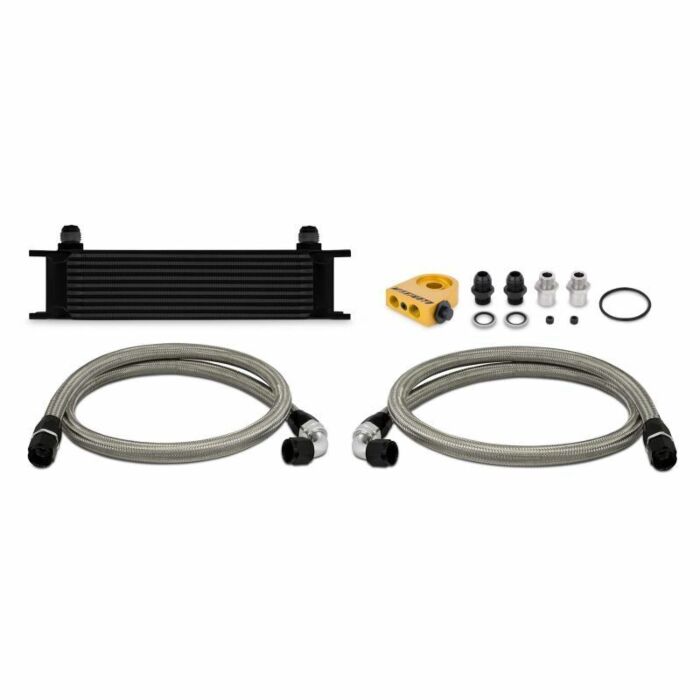 Mishimoto Oil cooler kit 10 Row + thermostat black (universal) | MMOC-UTBK | A4H-TECH / ALL4HONDA.COM