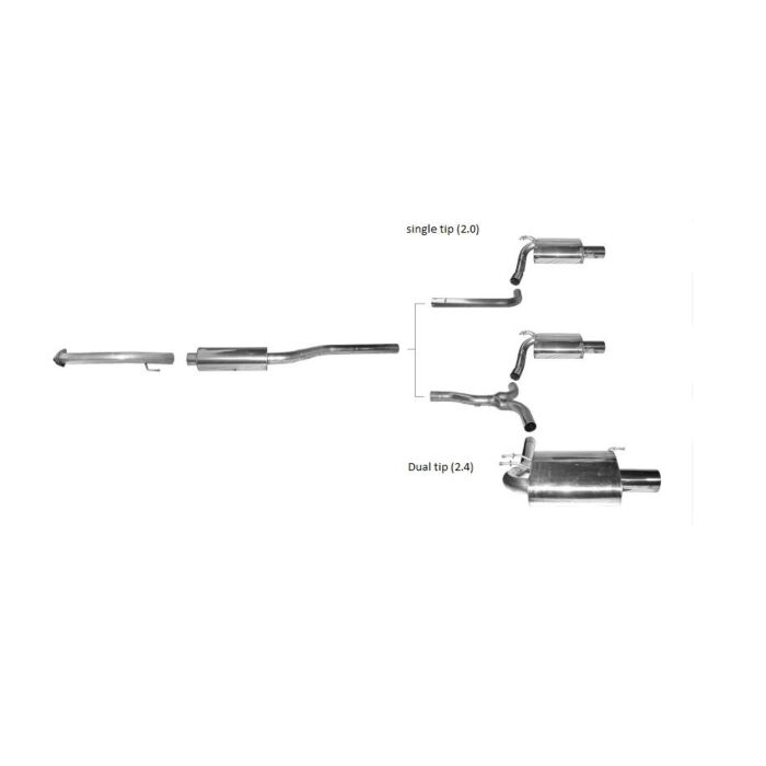 Bastuck 70mm RVS uitlaatsysteem EC gekeurd tripple exit + silencer flap (Civic 17+ FK7/FK8) | BT-FK7/FK8-TTBB-WF | A4H-TECH / ALL4HONDA.COM