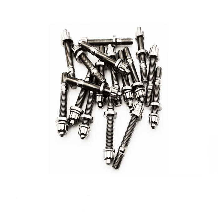 Blox Racing inlaatspruitstuk / uitlaatspruitstuk Titanium bouten kit Raw M8x1.25 45mm (universeel)