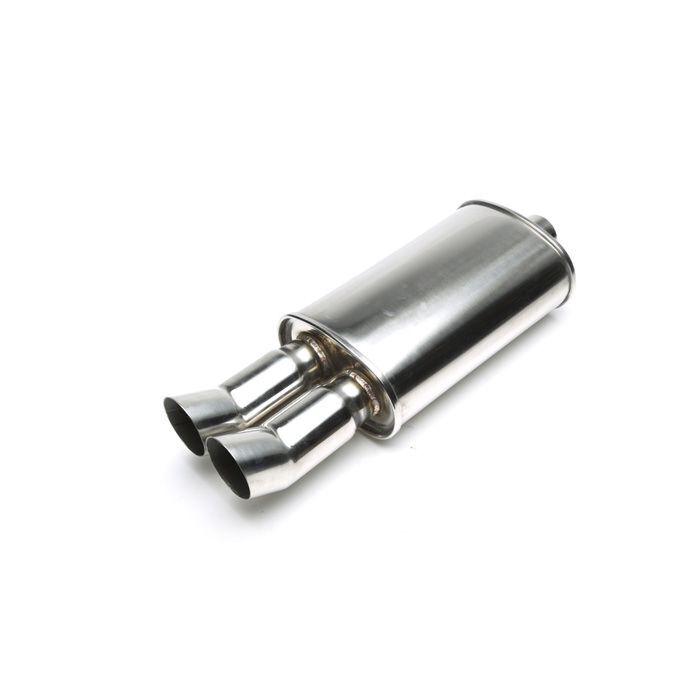 H-Gear Pro-Line Edelstahl sportendschalldämpfer rund T-1 2x76mm (universal) | HG-96UNI6 | A4H-TECH / ALL4HONDA.COM