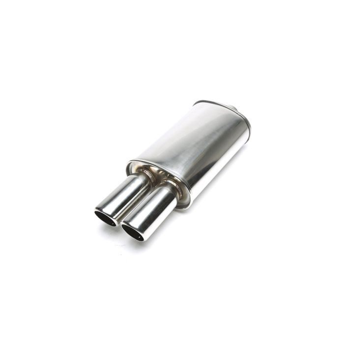 H-Gear Pro-Line Edelstahl sportendschalldämpfer rund T-2 2x76mm (universal) | HG-96UNI7 | A4H-TECH / ALL4HONDA.COM