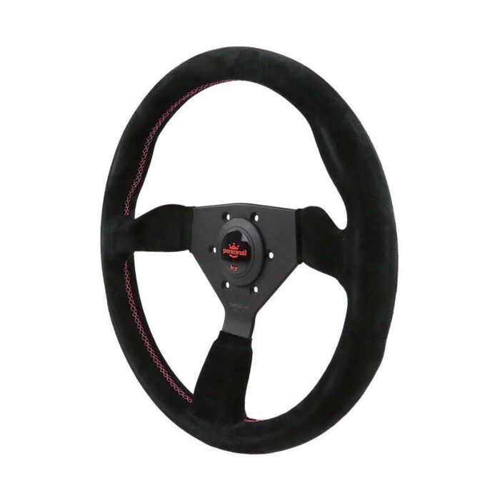 Personal Grinta (330MM/350MM) stuur suede Zwart/rode stiksels (universeel)