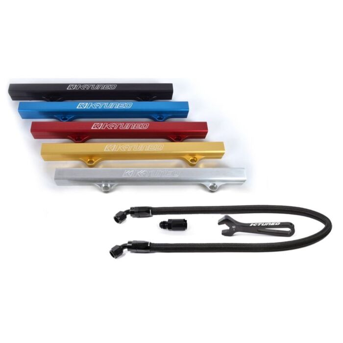 K-Tuned Brandstof Rail en centre feed leiding kit (Civic/Integra 01-06) | FLK-RCF-BLK | A4H-TECH.COM