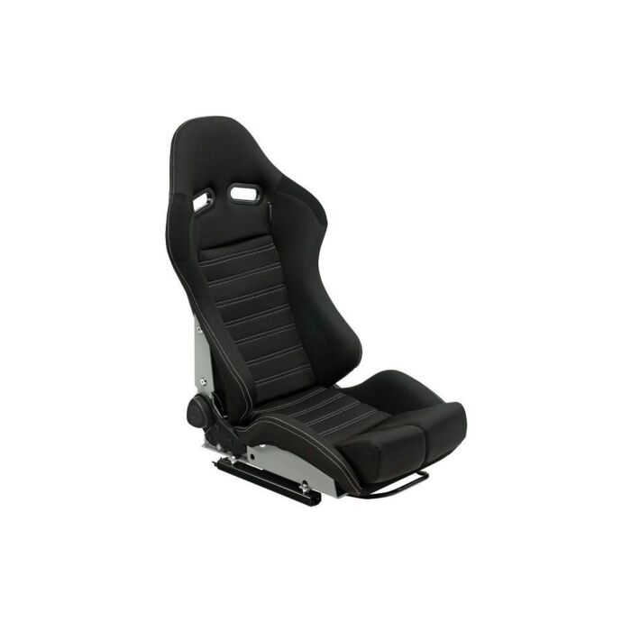 H-Gear adjustable bucket seat black+whitete stiching (universal) | AUS-SS-34Z | A4H-TECH / ALL4HONDA.COM