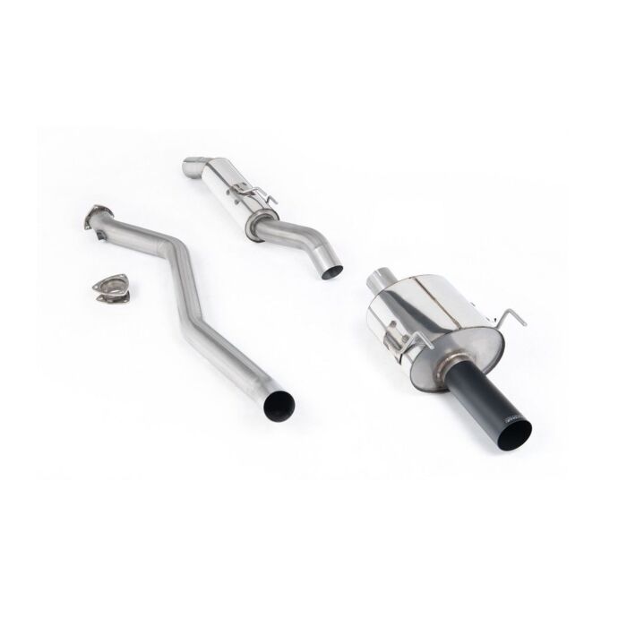 Milltek stainless steel 3'' / 76mm exhaust system single wall tip black (Honda Integra 01-06 Type R DC5/RSX)