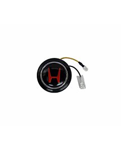 VMS Racing claxon/toeter knop zwart met Rood H-logo (universeel) | VM-HT001 | A4H-TECH.COM
