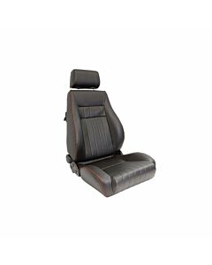 H-Gear Adjustable bucket seat type retro leather + red stiching (universal) | AUS-SS-64LR | A4H-TECH / ALL4HONDA.COM