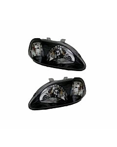 DEPO head lights JDM Black Housing + amber (Civic 99-00 2/3/4 drs) | HL-CV99J-JDM-A | A4H-TECH.COM