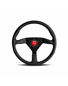 MOMO Monte Carlo (350mm) steering wheel black/black leather red stitches (universal)