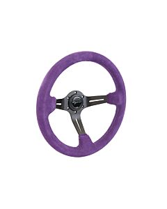 Vigor Daytona (350mm) lenkrad schwarz/violett suède 70mm violett kreuznähte (universal) | VG-102292 | A4H-TECH / ALL4HONDA.COM