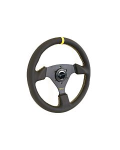 Vigor Monza (330mm) steering wheel black/yellow suède 30mm yellow cross stitch (universal) | VG-102295 | A4H-TECH / ALL4HONDA.COM