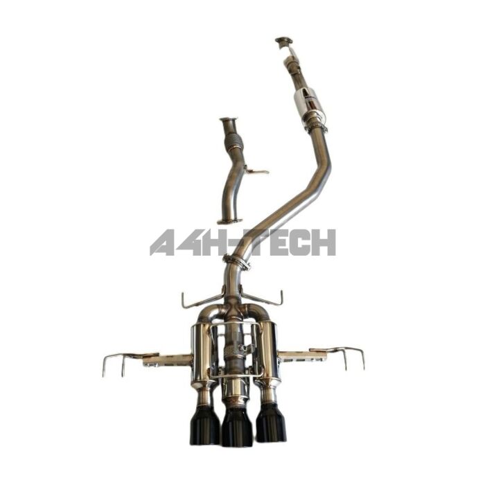Invidia R400 Gemini edelstahl auspuffanlage 76mm incl. Vorderrohr schwarz (Honda Civic 2022+ 2.0 Type R turbo FL5) | HS22CTRFGM3SBL | A4H-TECH main product photo