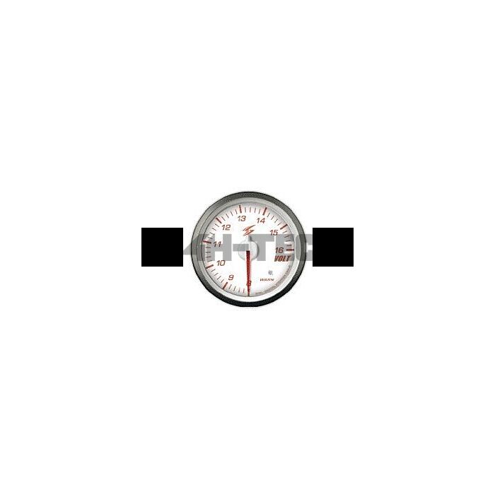 STRI DSD serie Voltmeter Club Sport Wit/amber LED 60mm (universeel) | STRI-CS6008W | A4H-TECH main product photo