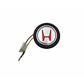 VMS Racing claxon/toeter knop zilver met Rood H-logo (universeel) | VM-HT018 | A4H-TECH.COM