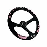 Bull Boost Performance Steering wheel black/pink stitching suède 350mm (universal) | BB-01-720053571363 | A4H-TECH / ALL4HONDA.COM