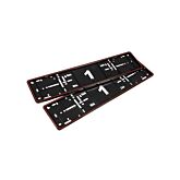 H-Gear Black/red ABS plastic license plate holder kit (universal) | HG-AT-MONORC | A4H-TECH / ALL4HONDA.COM