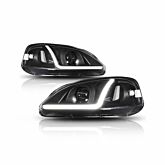 Sonar Koplampen LED DRL blackhousing smoked lens (Honda Civic 99-00 2/3/4 drs) | HL-CV96J-LED-SL | A4H-TECH / ALL4HONDA.COM