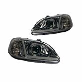 Sonar Koplampen LED DRL smoked lens (Honda Civic 99-00 2/3/4 drs) | HL-CV99J-LED-SL | A4H-TECH / ALL4HONDA.COM