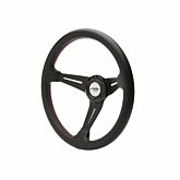 Simoni Racing (350MM) steering wheel classic leather black+red stiching (universal) | SR-CLASS | A4H-TECH.COM