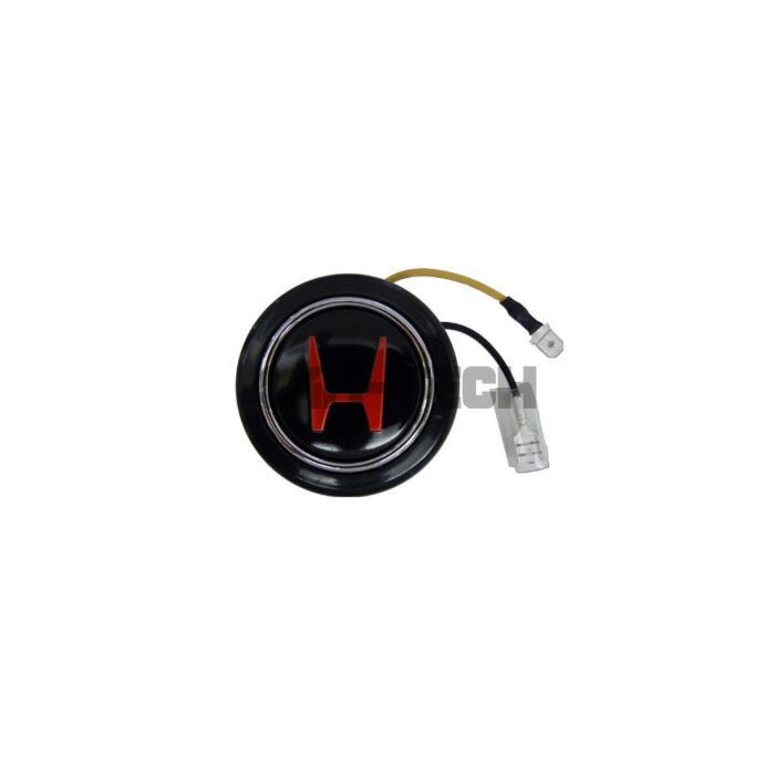 VMS Racing claxon/toeter knop zwart met Rood H-logo (universeel) main product photo
