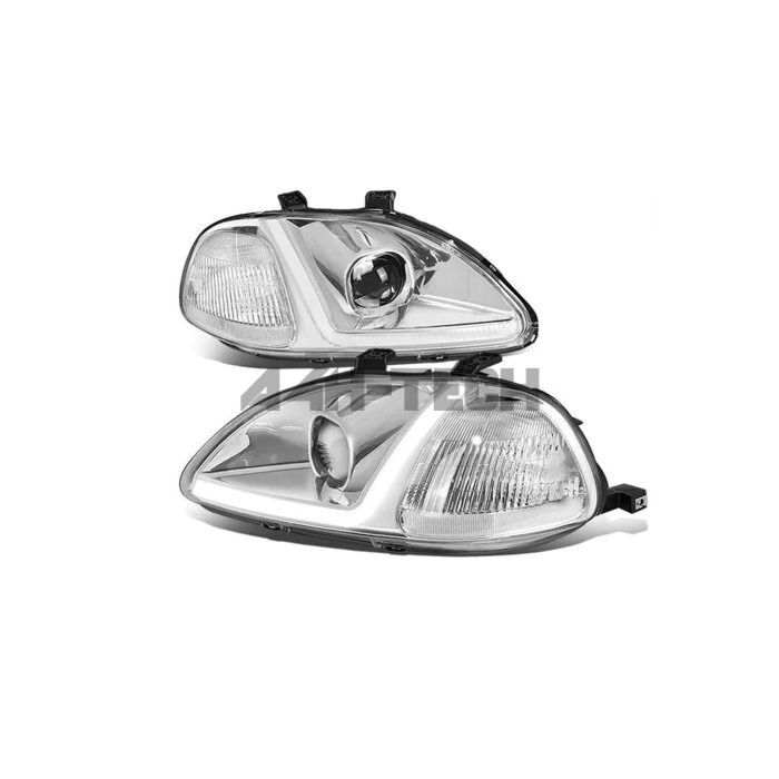 Sonar Koplampen LED DRL chrome (Honda Civic 96-98 2/3/4 drs) | HL-CV96J-LED-CH | A4H-TECH / ALL4HONDA.COM main product photo