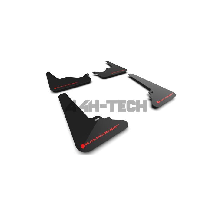 Rally Armor Spatlappen zwart/rood logo (Tesla model S/Model S Plaid 21-23) | RA-MF101-UR-BLK-RD | A4H-TECH / ALL4HONDA.COM main product photo
