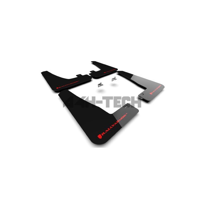 Rally Armor Spatlappen zwart/rood logo (Tesla model X/Model X Plaid 22-23) | RA-MF102-UR-BLK/RD | A4H-TECH / ALL4HONDA.COM main product photo