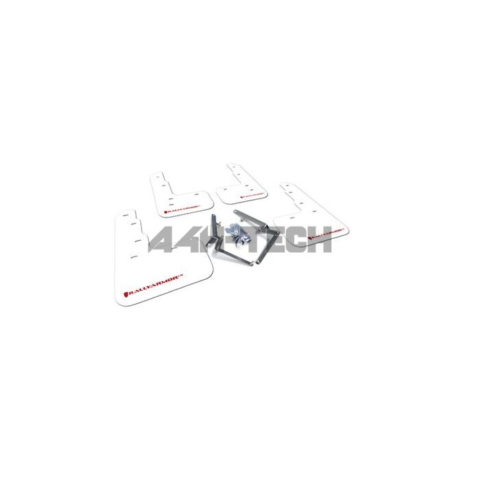 Rally Armor Spatlappen wit/rood logo (Honda Civic 17-21 2.0 Type R Turbo FK8) | RA-MF47-UR-WH/RD | A4H-TECH / ALL4HONDA.COM main product photo