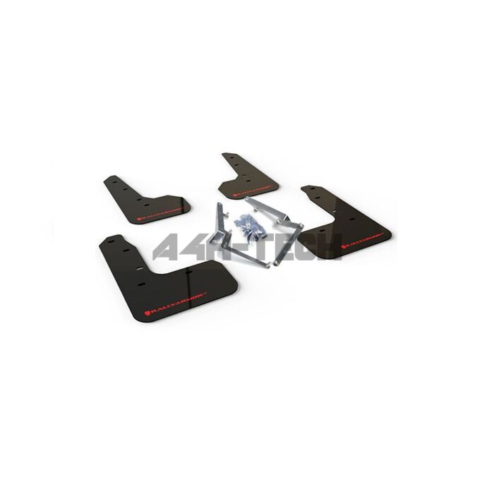 Rally Armor Spatlappen (alleen OEM side skirts) zwart/rood logo (Civic 2017+ 1.0/1.5 FK6/FK7) | RA-MF51-UR-BLK/RD | A4H-TECH / ALL4HONDA.COM main product photo