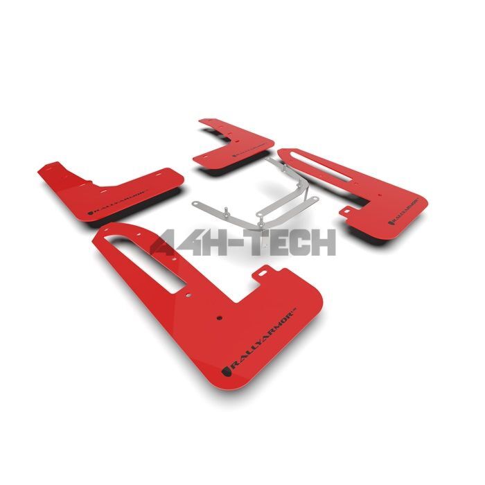 Rally Armor Spatlappen rood/zwart logo (Honda Civic 2022+ 2.0 Type R FL5) | RA-MF97-UR-RD-BLK | A4H-TECH / ALL4HONDA.COM main product photo