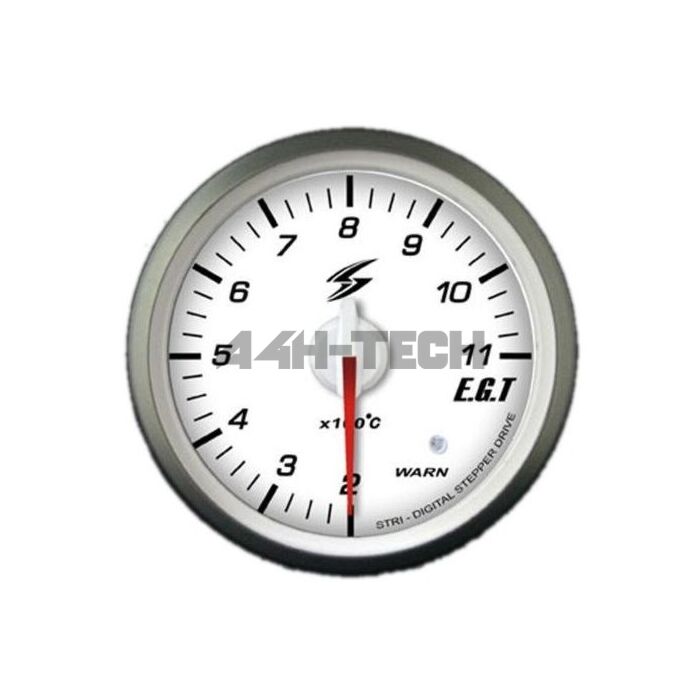 STRI DSD serie Uitlaat Temp. Meter Club Sport Wit/Groen LED 52mm (universeel) | STRI-CS5206WG | A4H-TECH main product photo