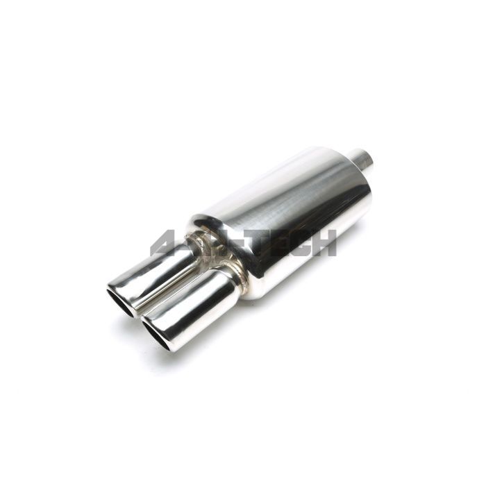 H-Gear Pro-Line Stainless steel sport rear muffler round T-2 2x76mm (universal) | HG-96UNI51 | A4H-TECH / ALL4HONDA.COM main product photo