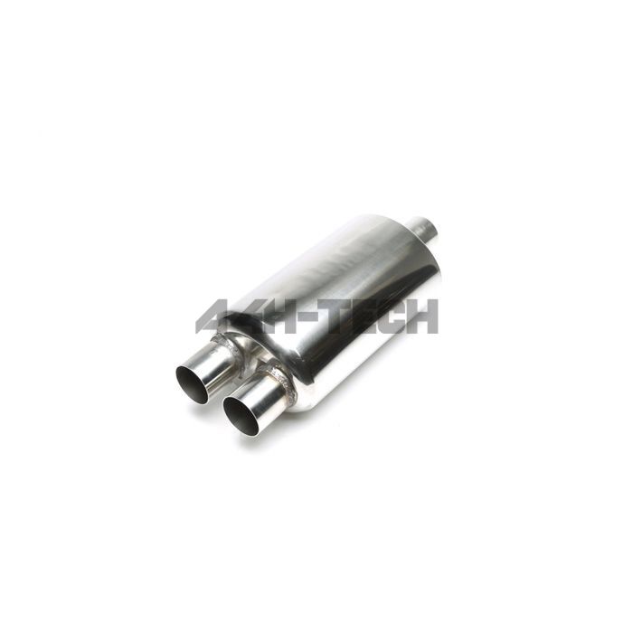 H-Gear Pro-Line Stainless steel sport rear muffler round T-1 2x52mm (universal) | HG-96UNI52 | A4H-TECH / ALL4HONDA.COM main product photo