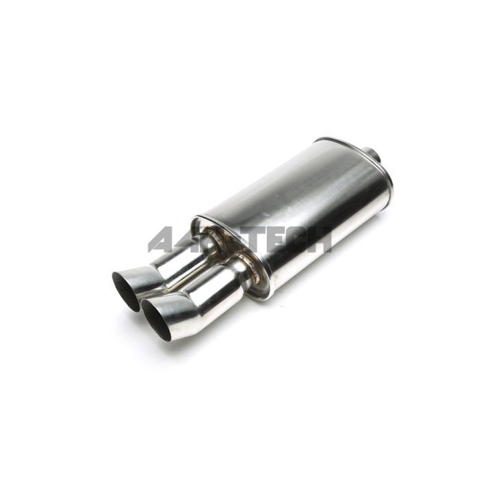 H-Gear Pro-Line Stainless steel sport rear muffler round T-1 2x76mm (universal) | HG-96UNI6 | A4H-TECH / ALL4HONDA.COM main product photo