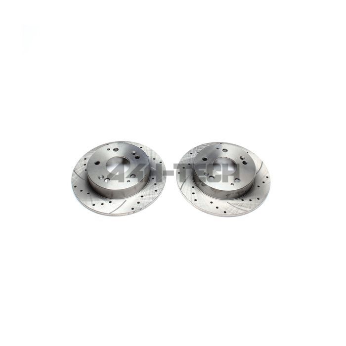 H-Gear Tuner-Line 260mm drilled/grooved brake discs rear incl. TUV (Honda Civic 96-00 Type R/Civic 01-06 Type R/Integra 95-00 Type R) | HG-EVOBS1627P | A4H-TECH / ALL4HONDA.COM main product photo