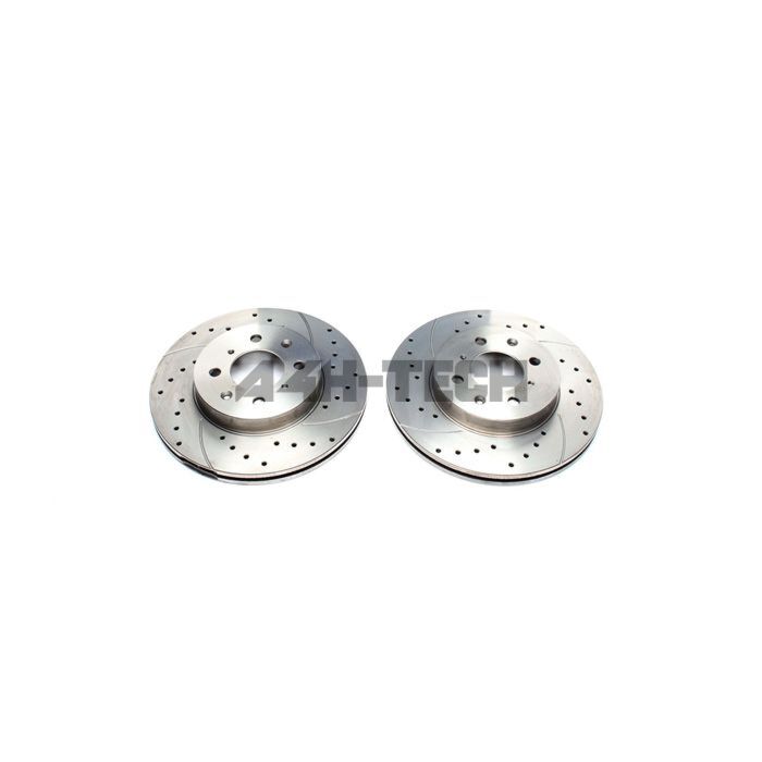 H-Gear Tuner-Line 262mm drilled/grooved brake discs front incl. TUV (Honda Concerto 90-94) | HG-EVOBS2029P | A4H-TECH / ALL4HONDA.COM main product photo
