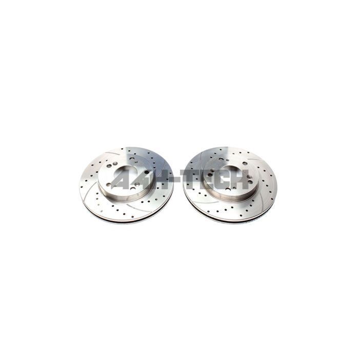 H-Gear Tuner-Line 262mm drilled/grooved brake discs front incl. TUV (Honda Civic 01-06/CR-Z/RSX) | HG-EVOBS2992P | A4H-TECH / ALL4HONDA.COM main product photo