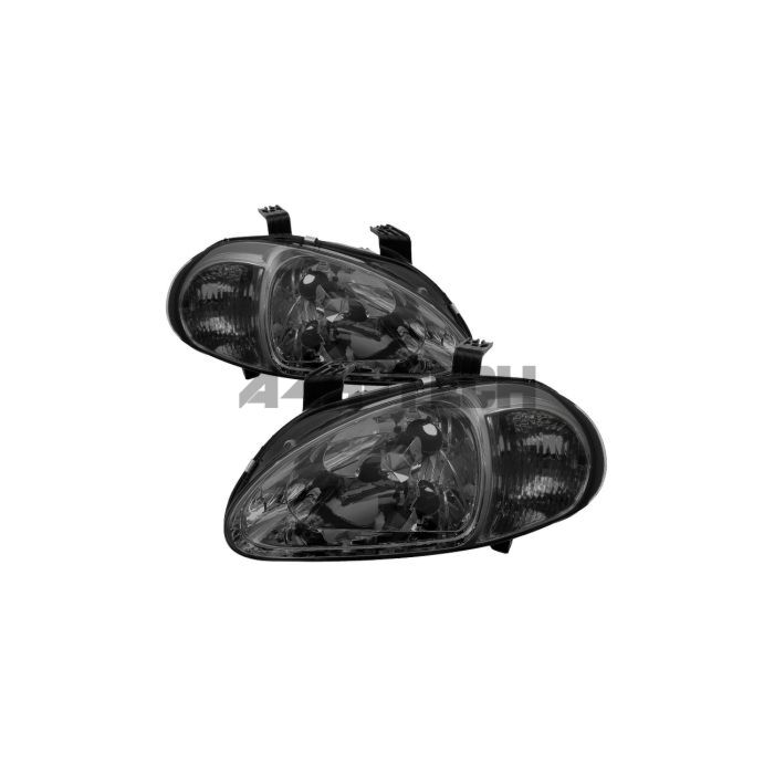 Sonar One Piece black smoke headlights (Honda Del Sol 92-98) | HL-CRX92J-JM-DS98 | A4H-TECH / ALL4HONDA.COM | HL-CRX92J-SM-1P main product photo