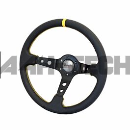 Black Simoni Racing INT330/P Steering Wheel Zwart Leather Dia 320 mm 