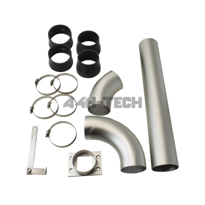 H-Gear Pro-Line Luftfilterrohr-Set aus eloxiertem silbernem Aluminium 76 mm (universal) main product photo