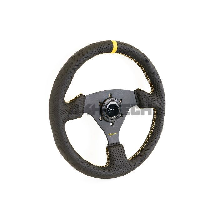 Vigor Monza (330mm) lenkrad schwarz/gelb suède 30mm gelb kreuznähte (universal) | VG-102295 | A4H-TECH / ALL4HONDA.COM main product photo